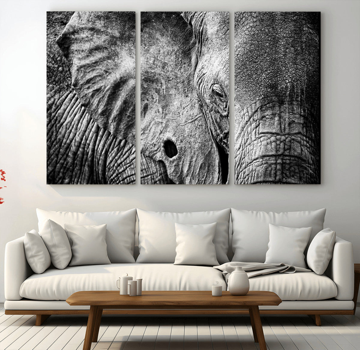Wild Old Elephant Wall Art Canvas Print