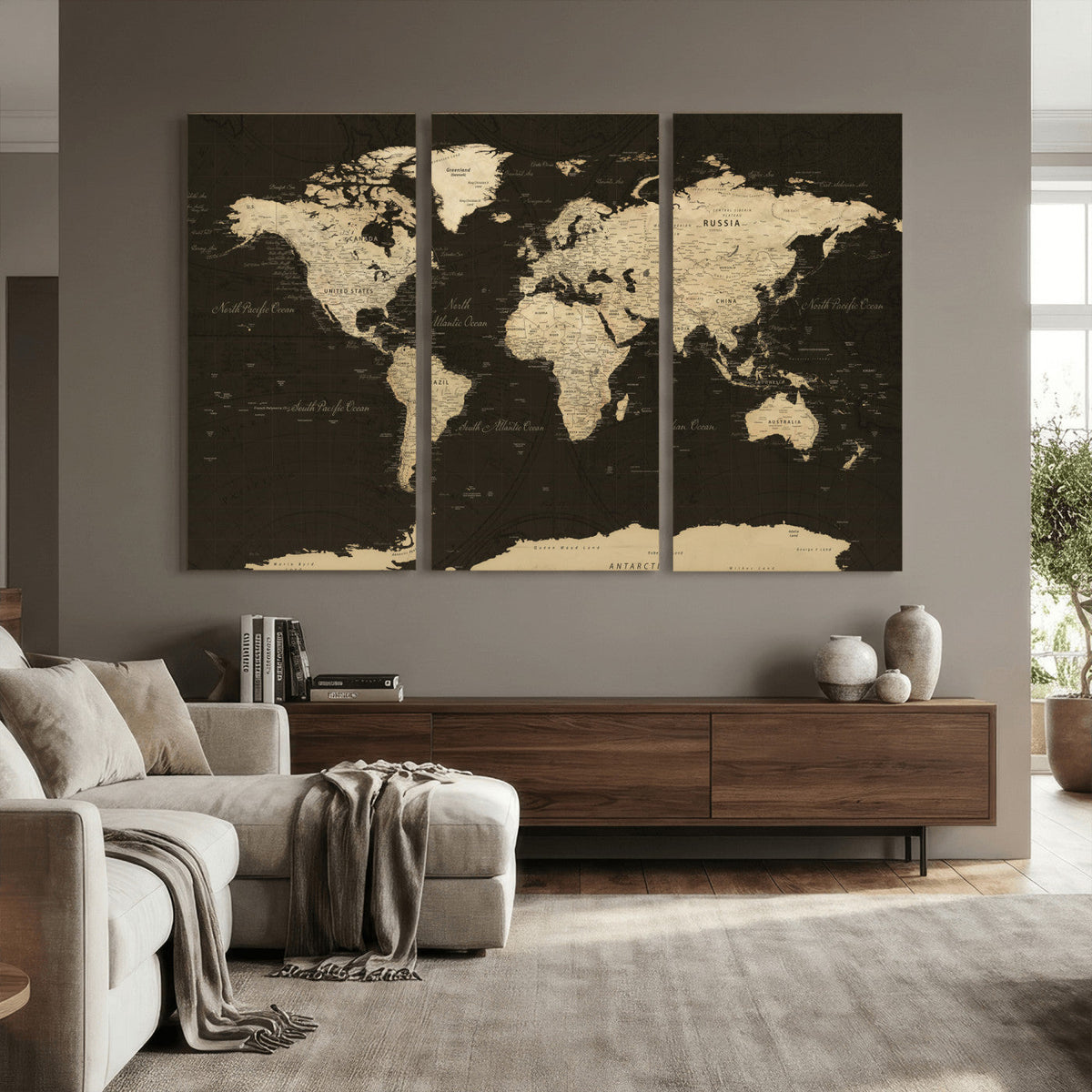 World Map Canvas Print – Framed World Map Wall Art for
