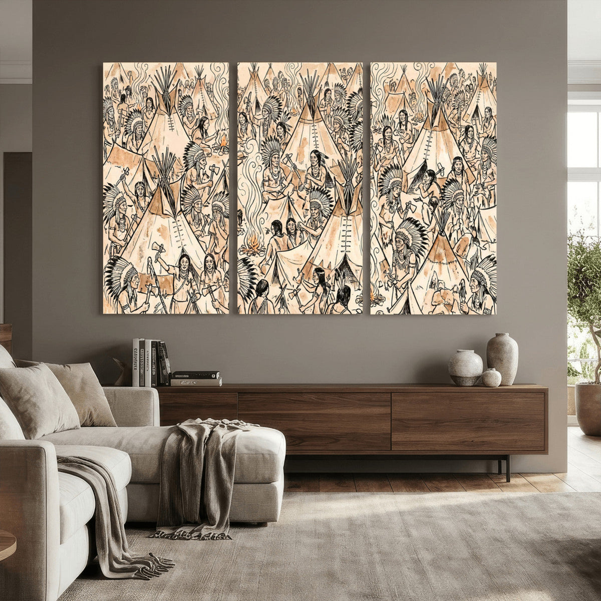Native American Indian Wall Art Canvas Print - Abstract