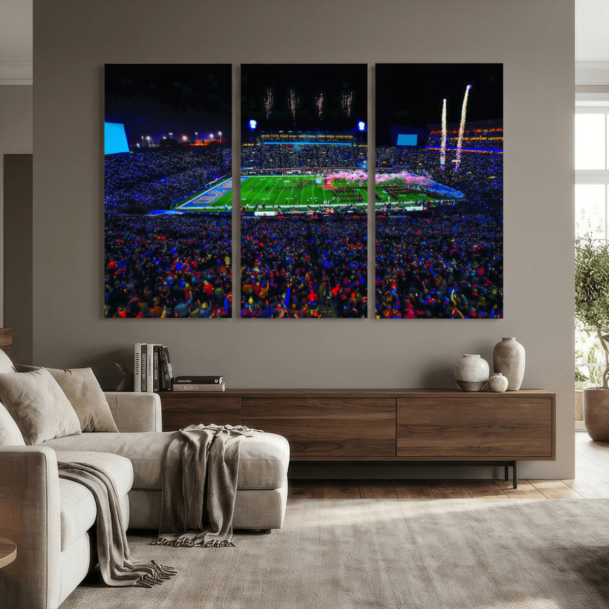 Ole Miss Rebels Vaught Hemingway Stadium Wall Art Canvas