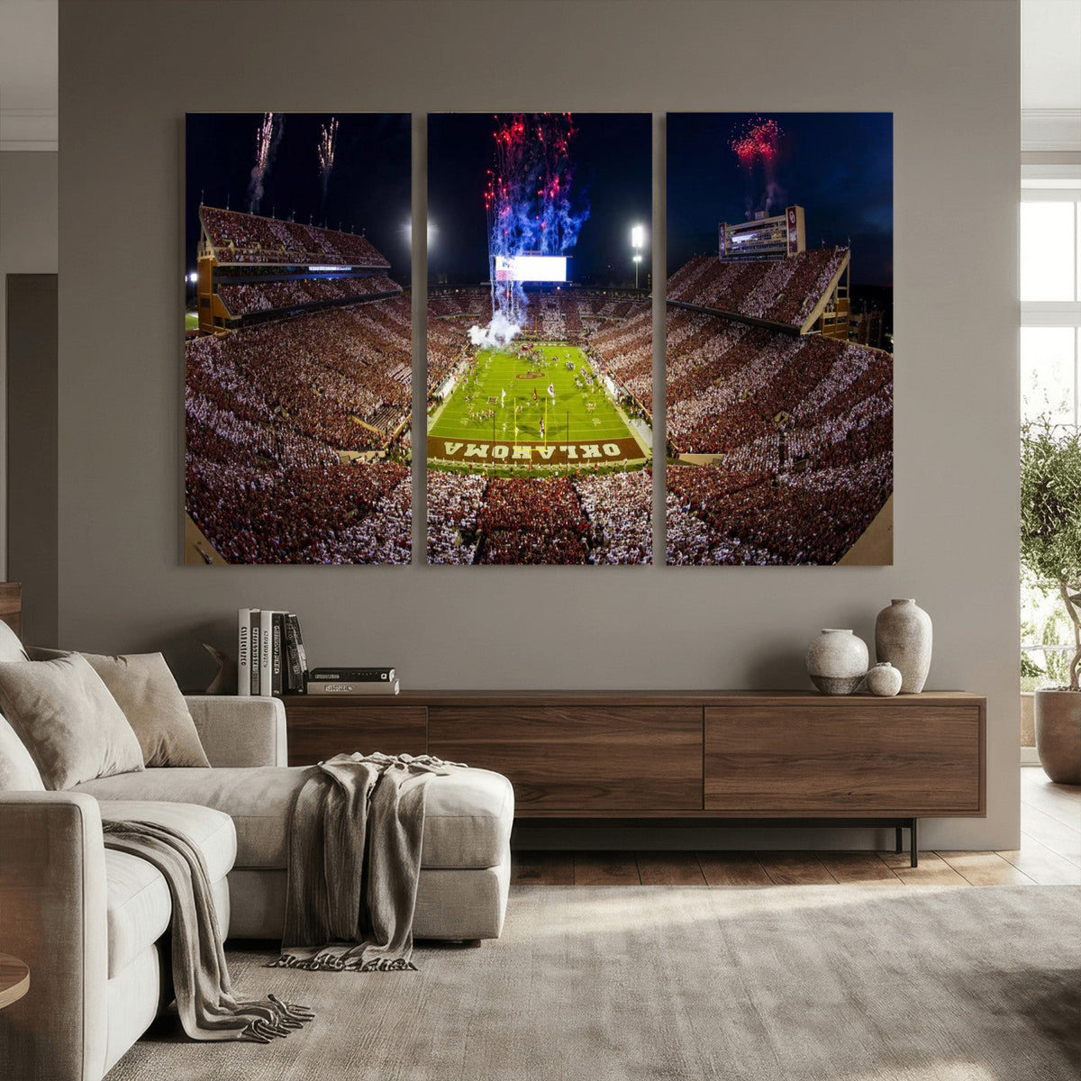 Oklahoma Memorial Stadium Wall Art Canvas Print – Oklahoma