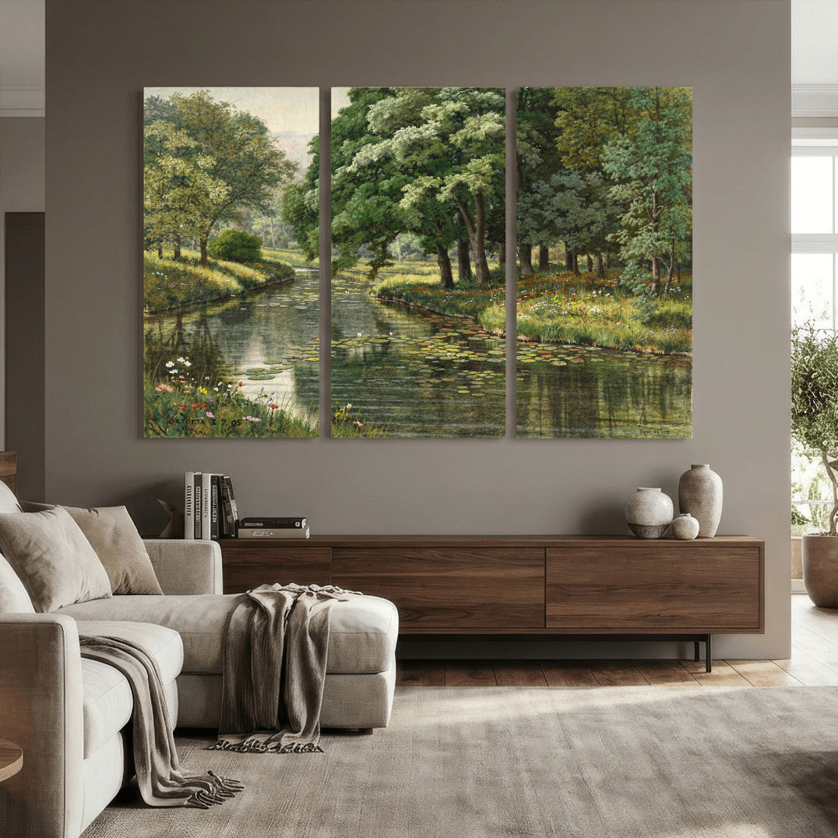 Forest Stream Canvas Wall Art, Peder Monsted A Forest Stream