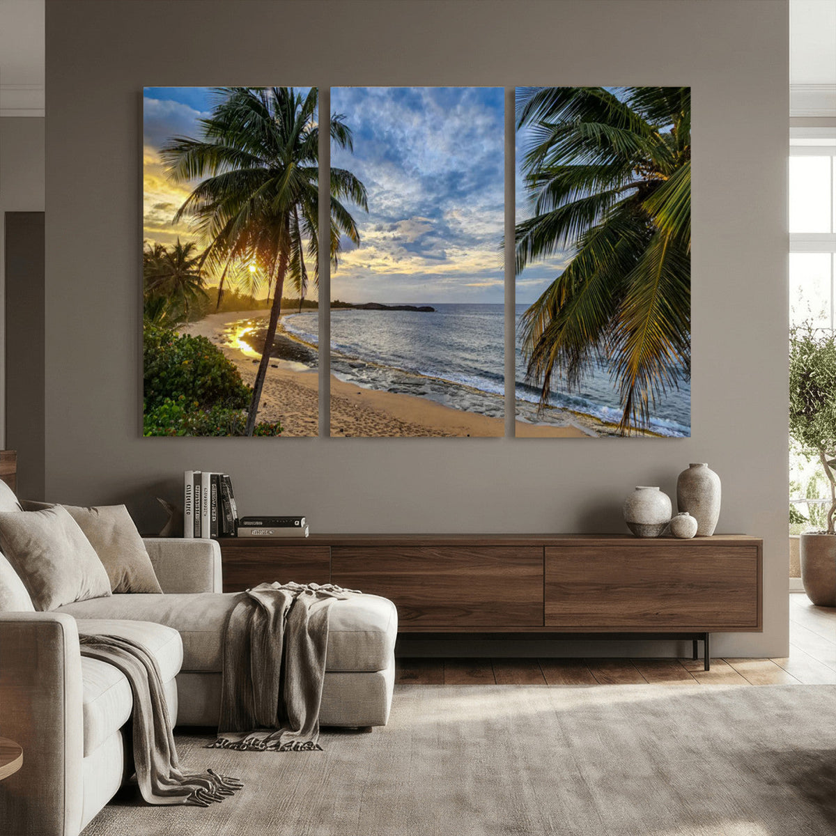Mar Chiquita Beach Puerto Rico Canvas Wall Art, Manati Caribbean Coastal Photography Print, Tropical Ocean Sunset Decor