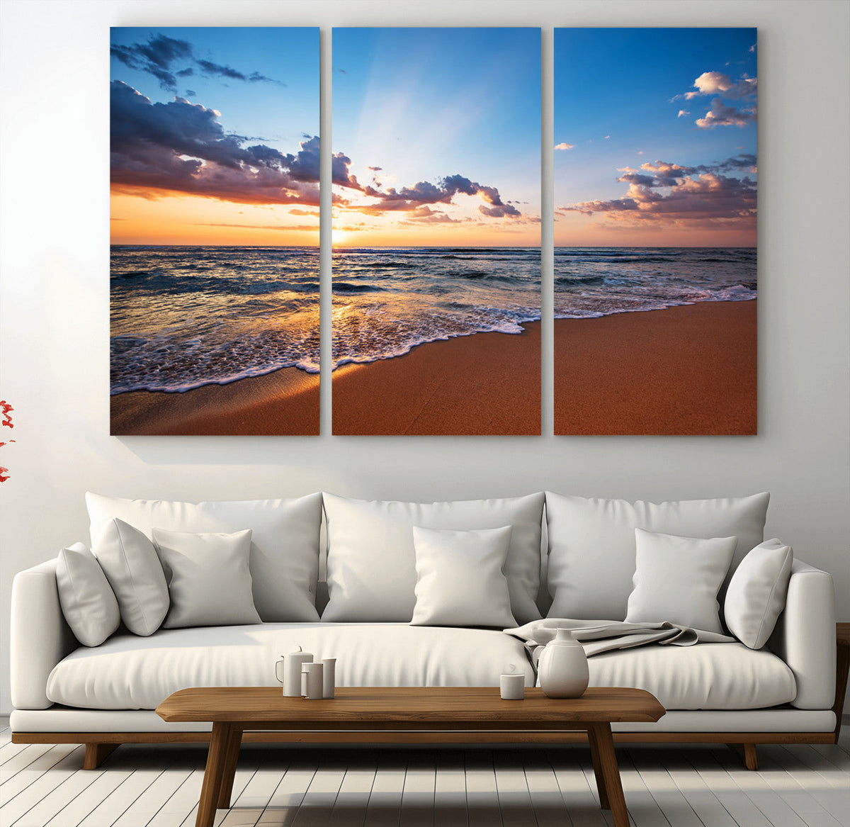 Golden Hour Beach Sunset Wall Art | Canvas Print | Ready to