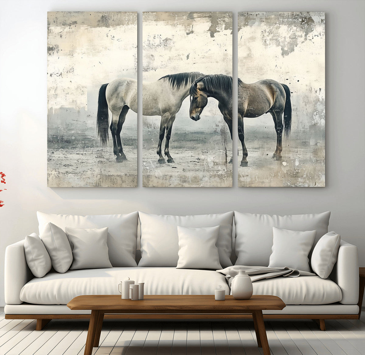 Chines Style Majestic Horses Wall Art | Ready to Hang and
