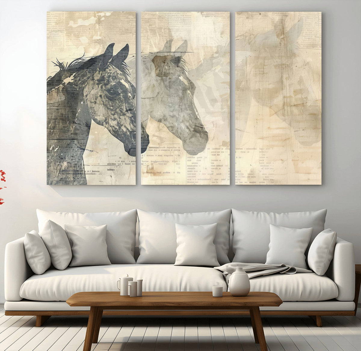 Abstract Horse Canvas Print | Modern Farmhouse Wall Art |