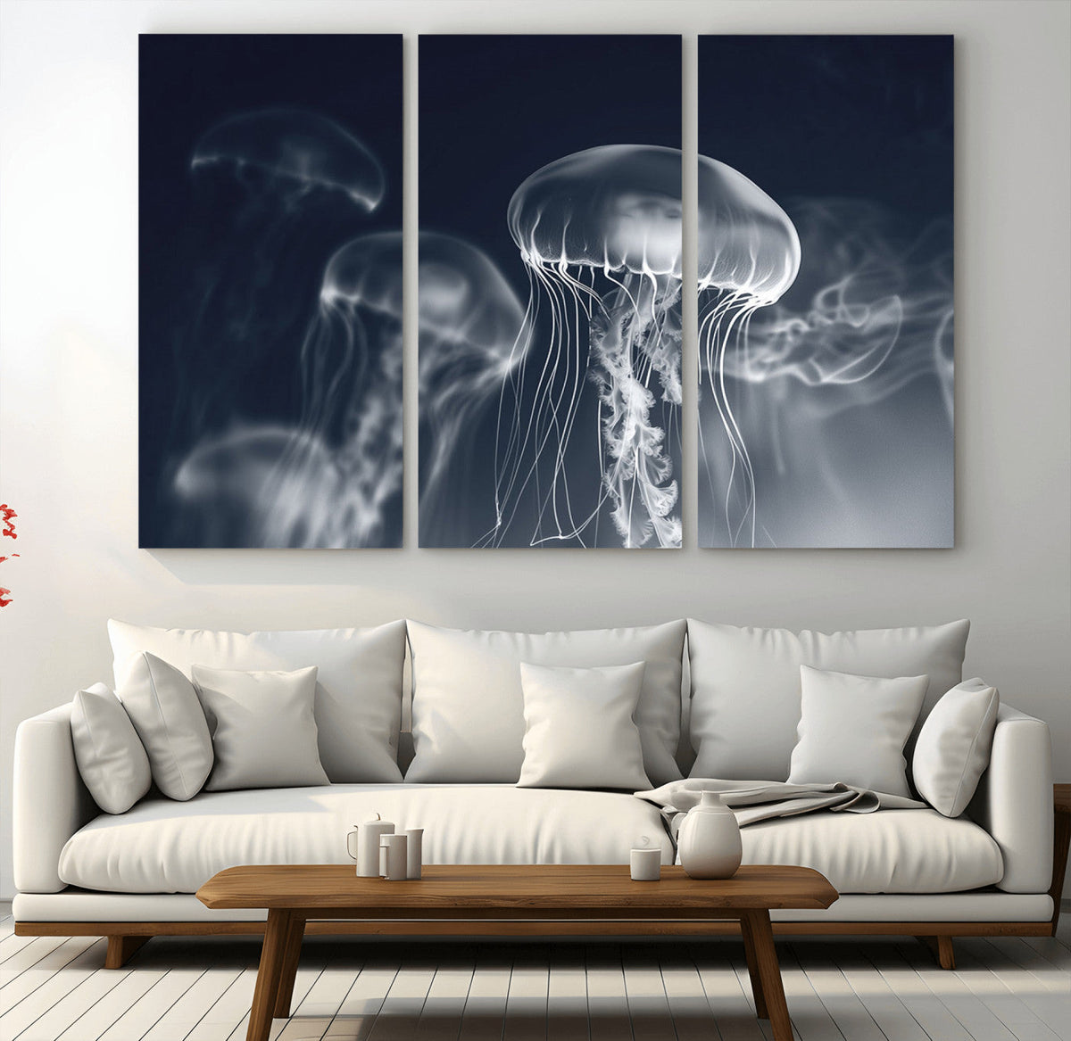 Jellyfish Wall Art Canvas Print, Modern Abstract Jellyfish