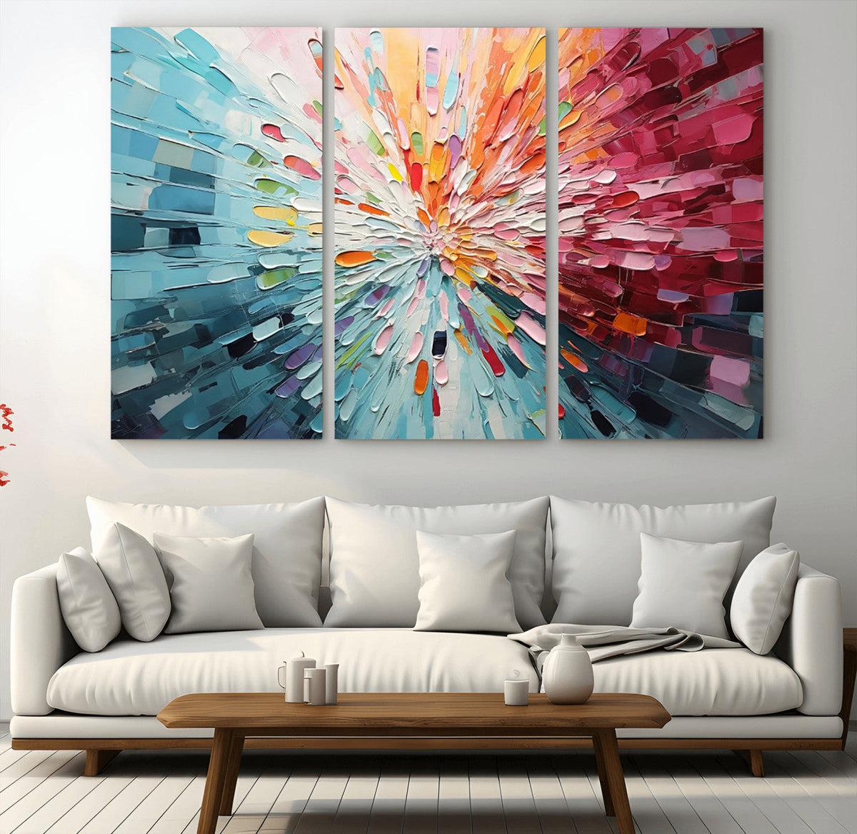 Radiant Bloom Abstract Floral Wall Art Canvas Print -