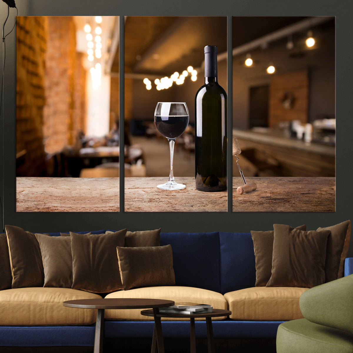 Wine and Bottle Wall Art Canvas Print