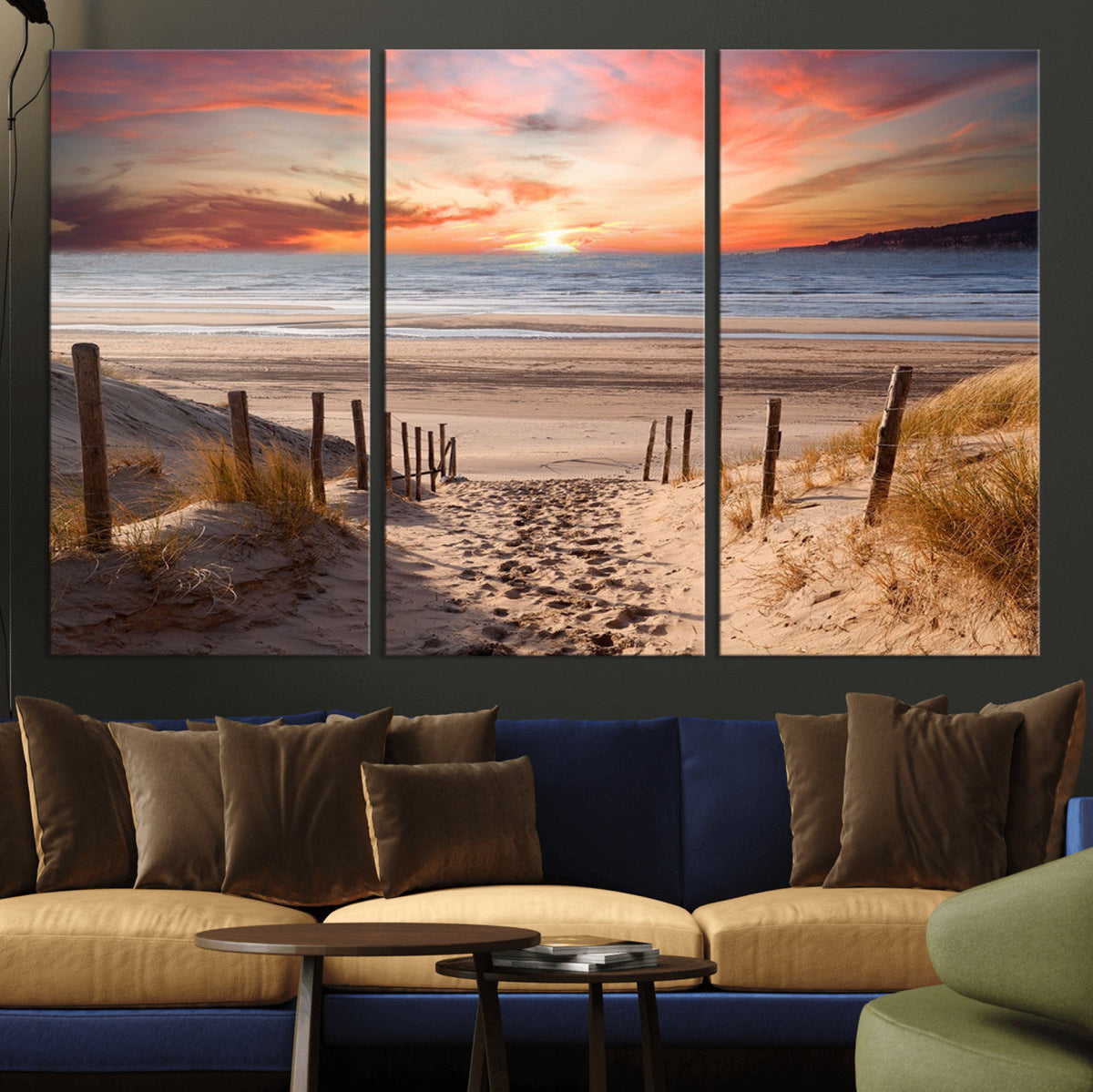 Sunset on the Sea Wall Art Canvas Print