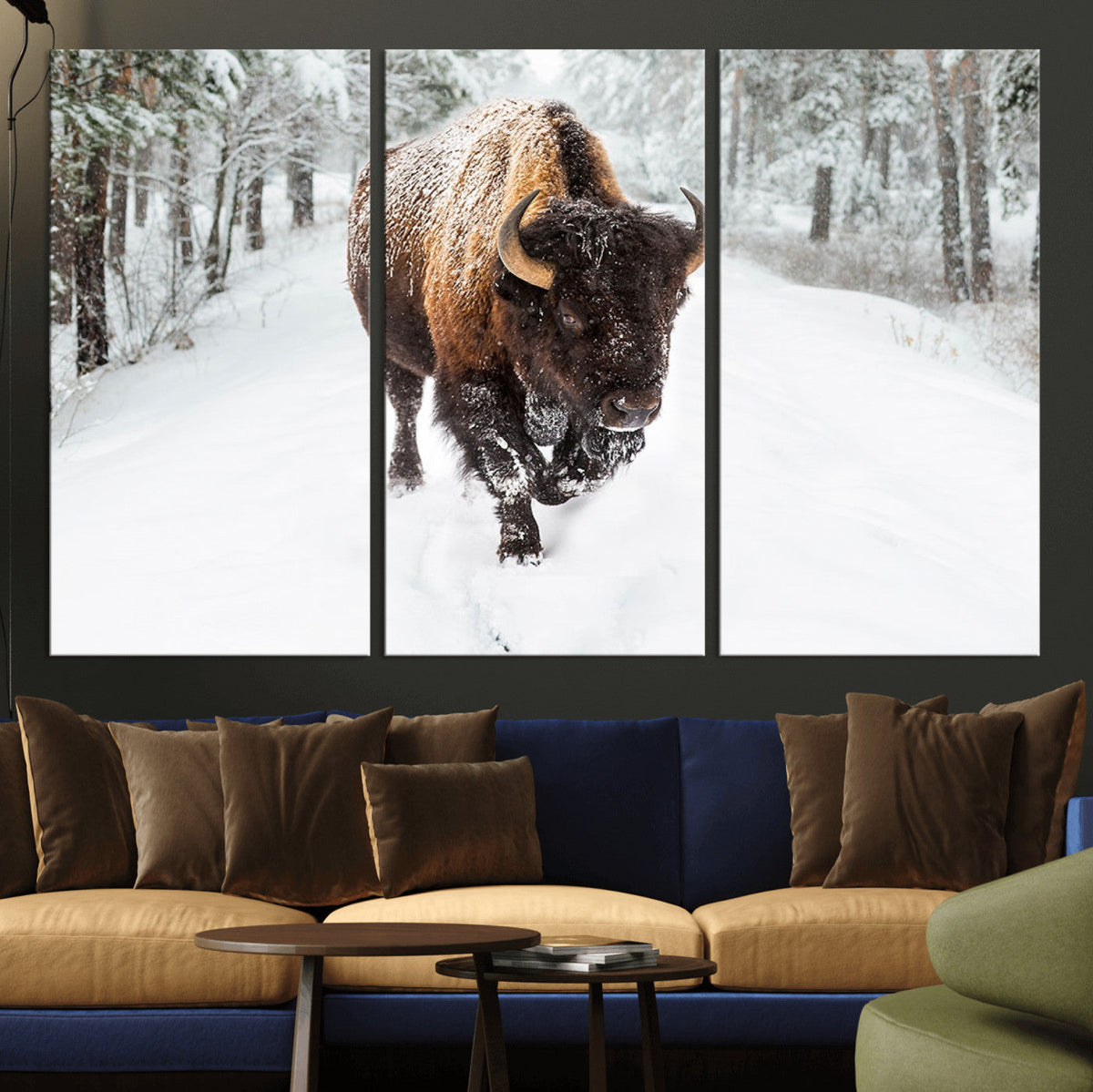 Bison Wall Art Canvas Print For Farmhouse, Animal Canvas