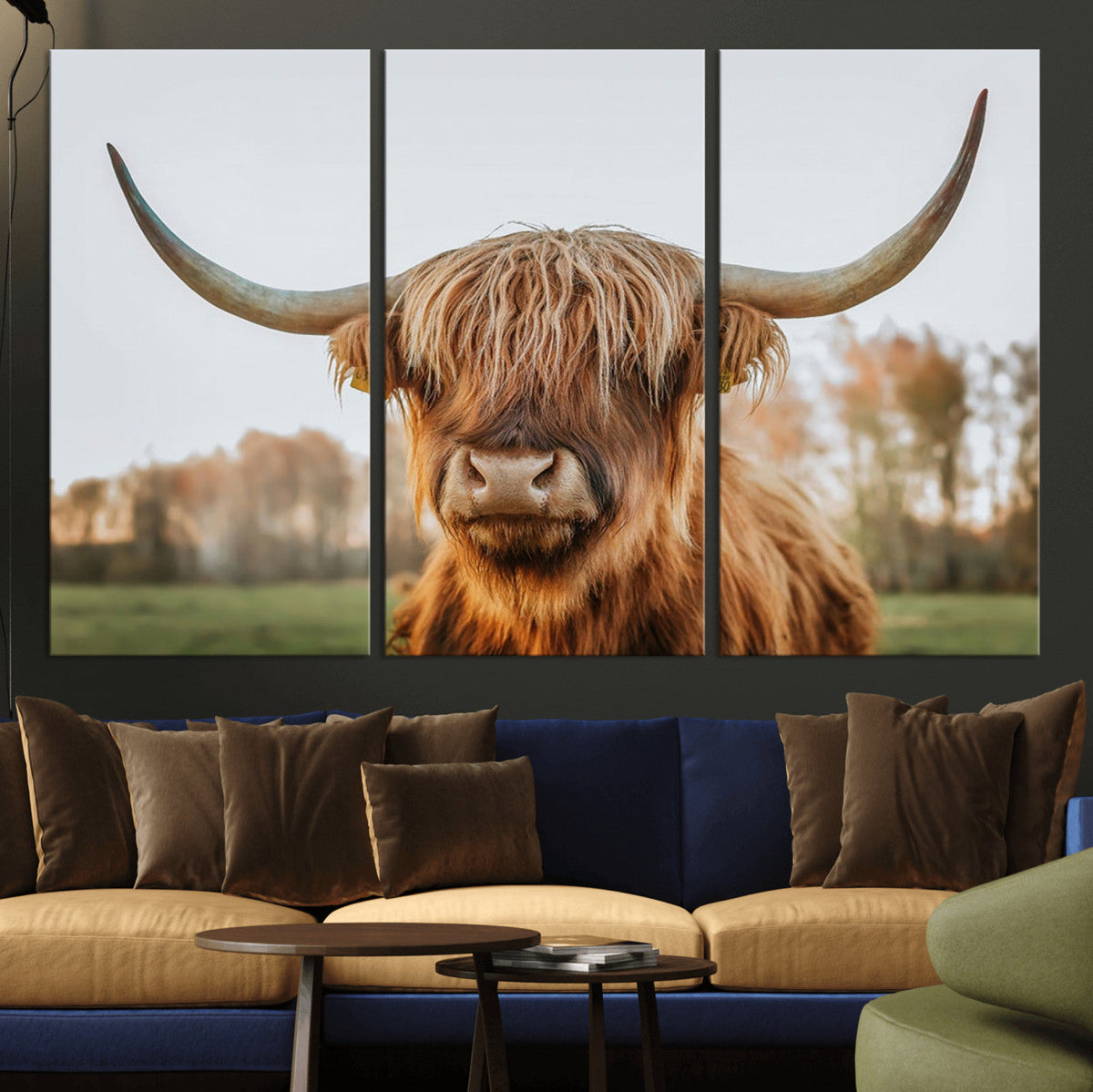 Highland Cow Animal Scottish Cattle Art Print Farmhouse Wall