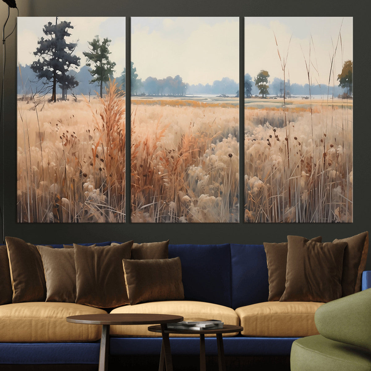 Golden Fields Canvas Wall Art Print – Serene Landscape of