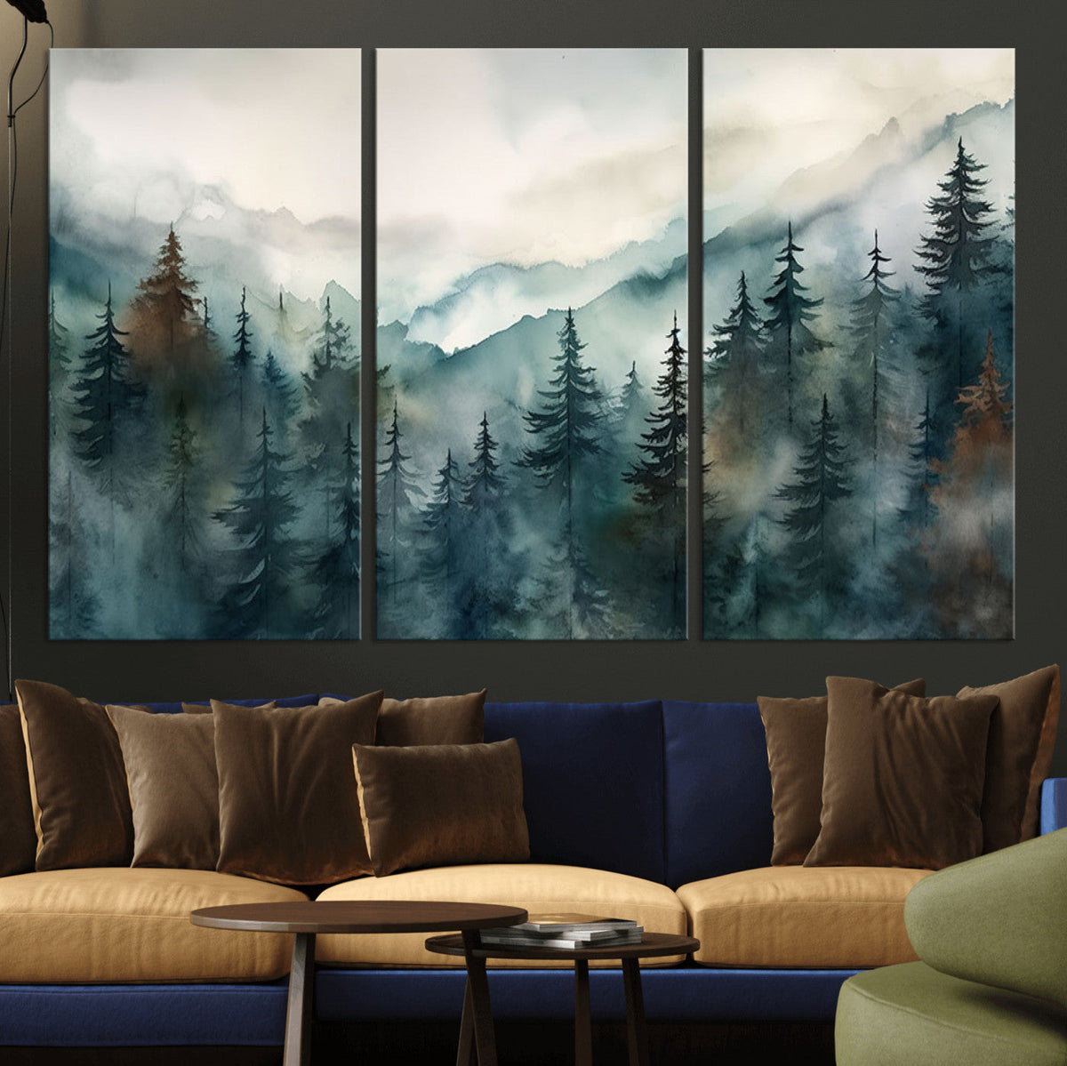 Serenity Forest Wall Art Canvas | Foggy Mountain Landscape