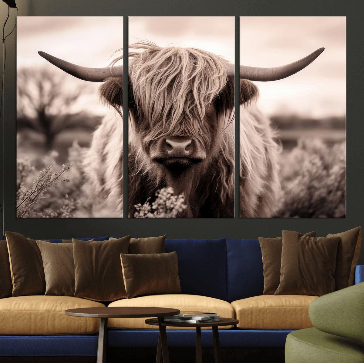 Scottish Cow Longhorn Wall Art Canvas Print