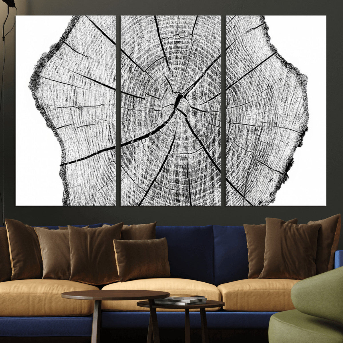 Rustic Tree Ring Wall Art Canvas Print – Framed and Ready to