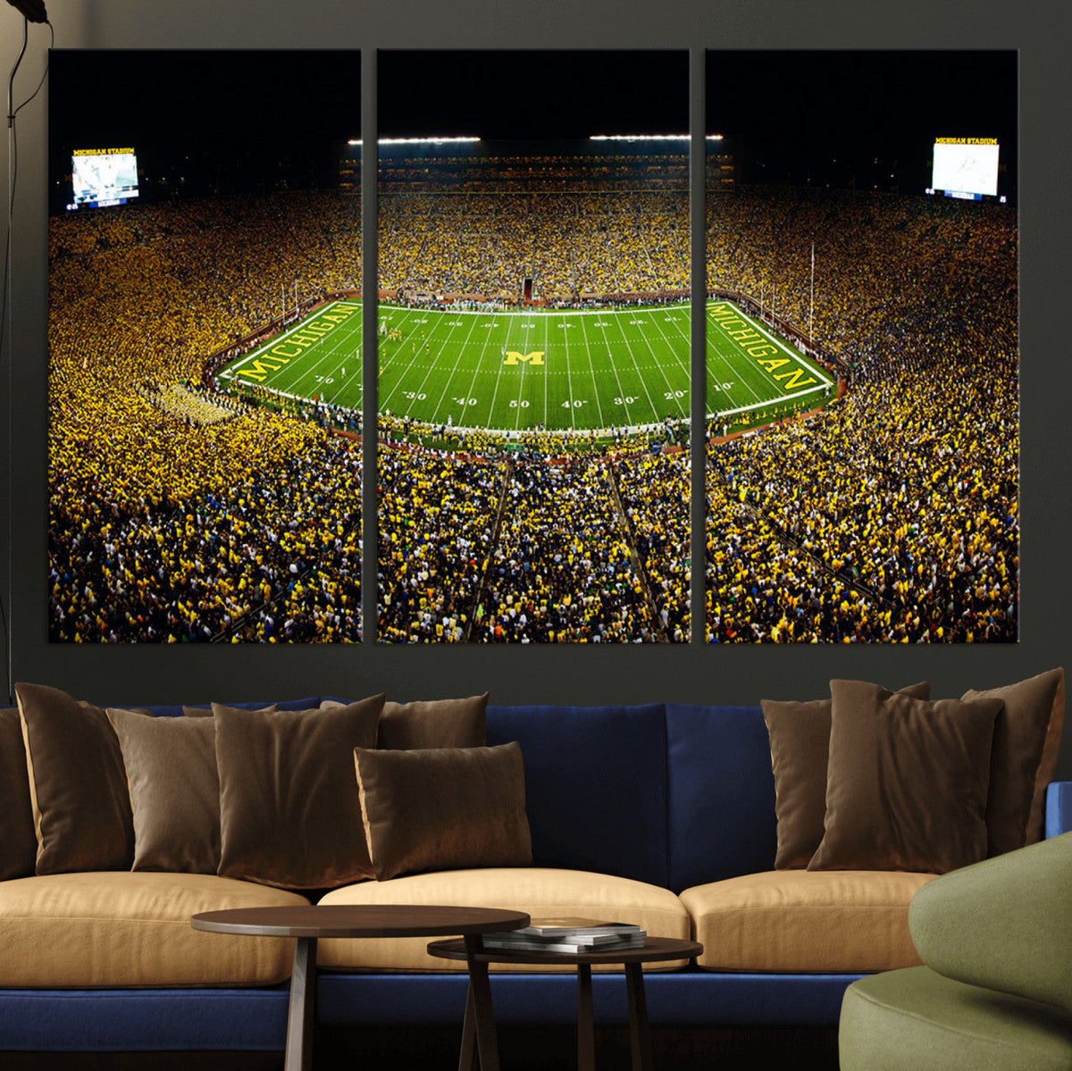 Stadium in Michigan Wall Art Canvas Print, Framed American