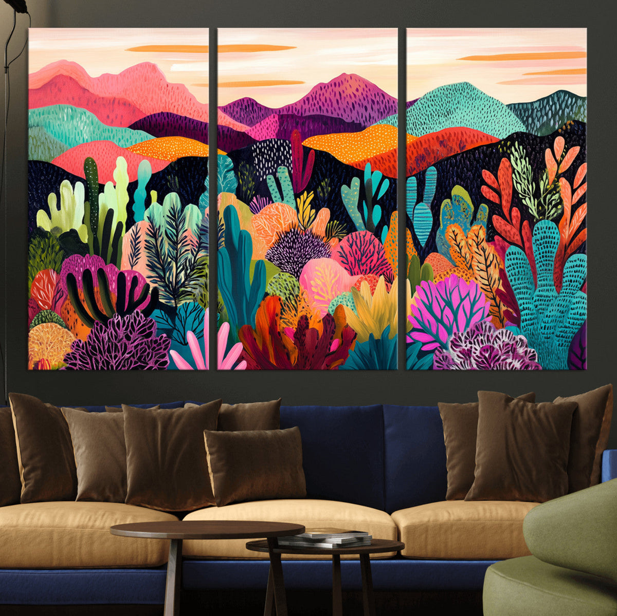 Abstract Kusama Print - Landscape Canvas Wall Art Print -