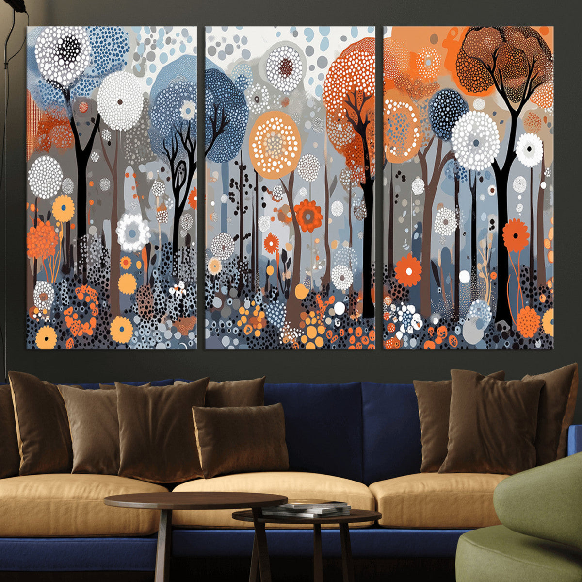 Abstract Winter Landscape Canvas Wall Art Print - Large