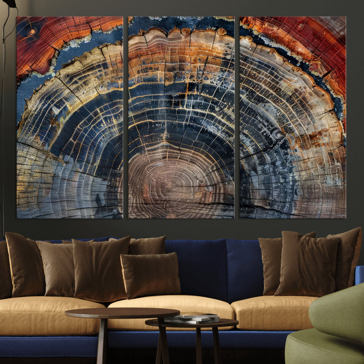 Abstract Tree Ring Wall Art Canvas Print