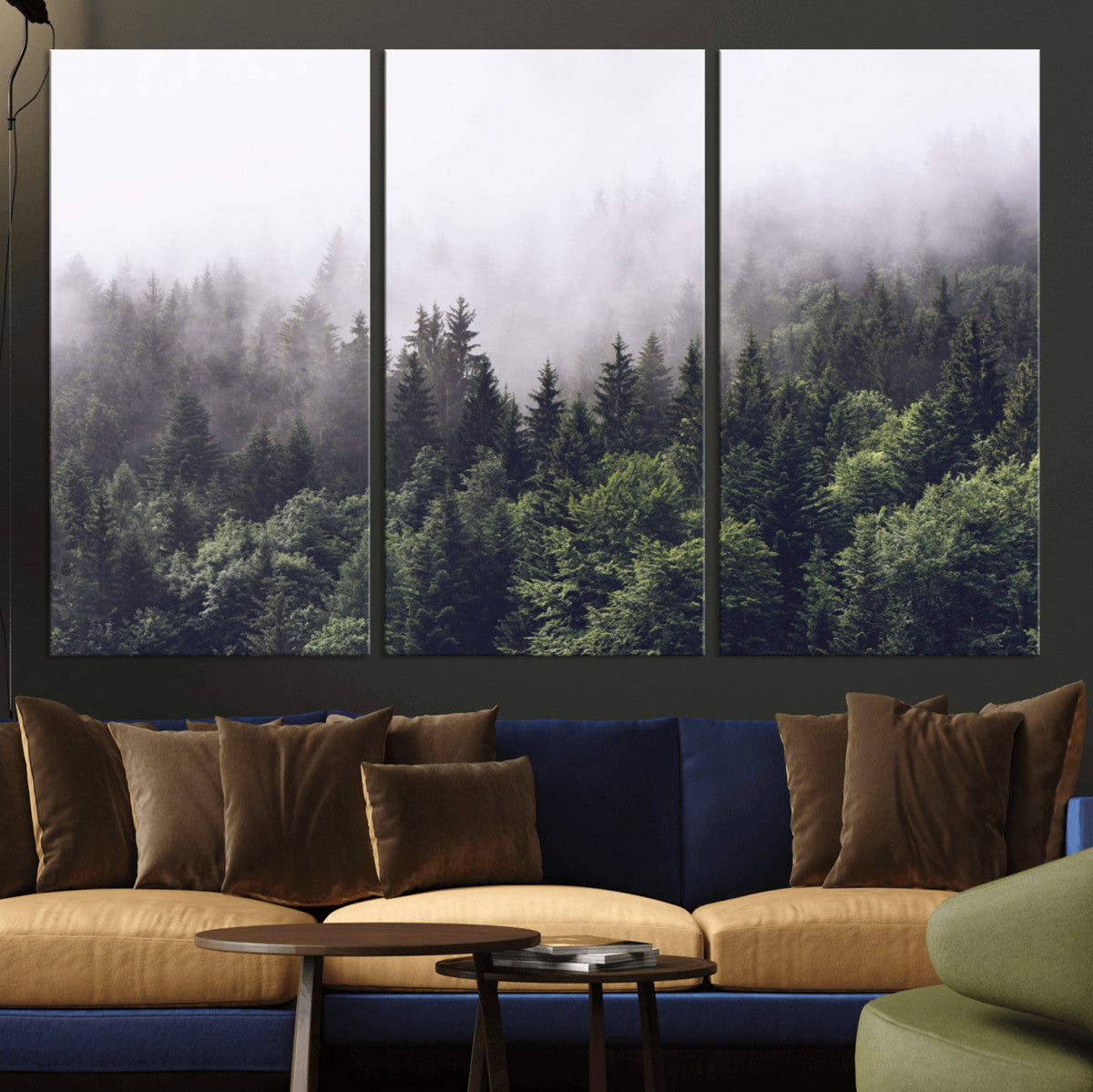 Misty Forest Wall Art | Foggy Forest Canvas Print | Large