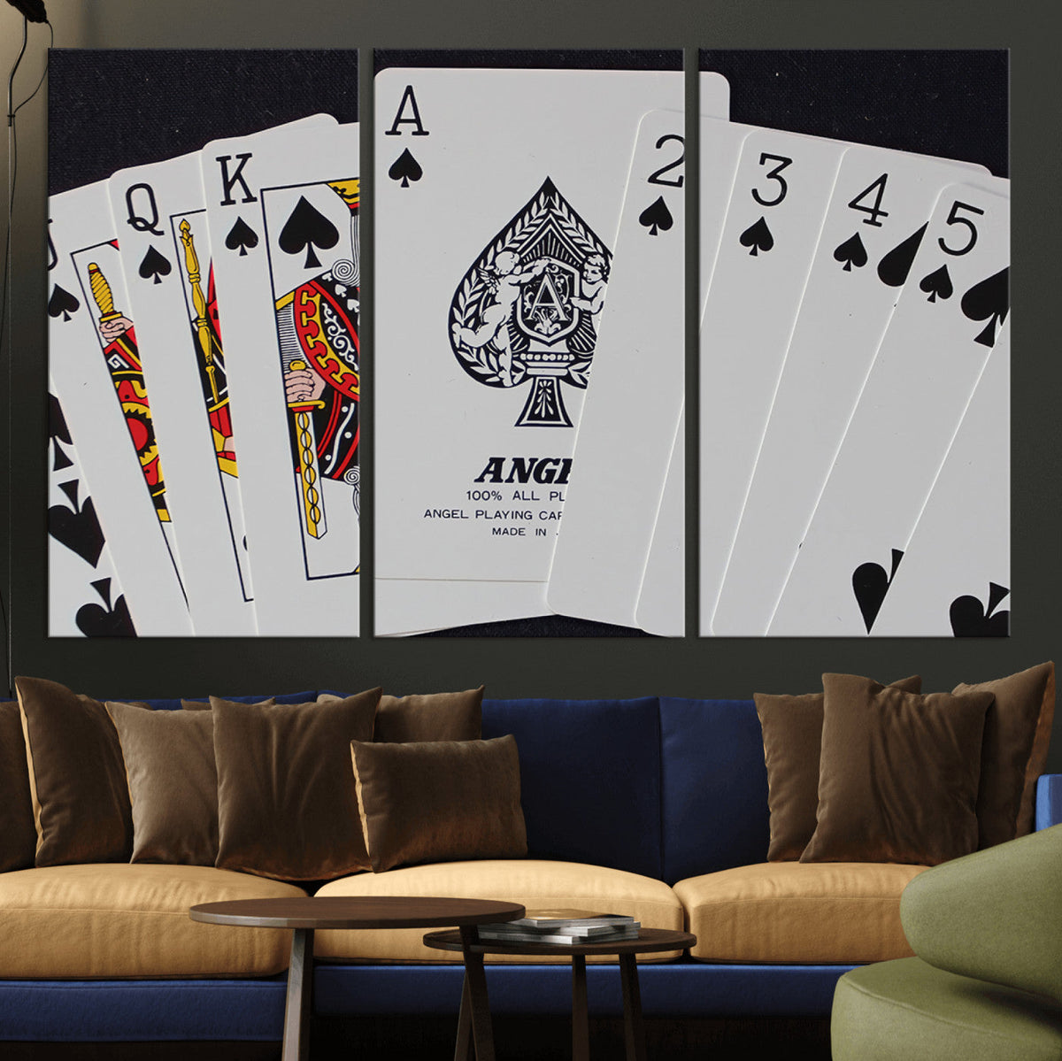 Poker Wall Art - Playing Cards Canvas Wall Art Print - Ace