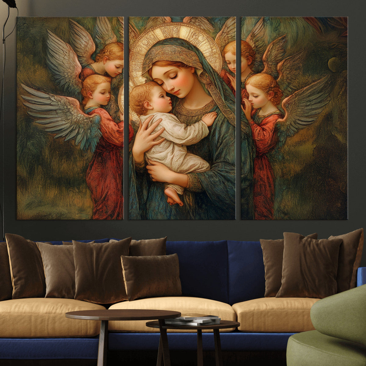 Mary Jesus Canvas Wall Art Print - Madonna and Child with