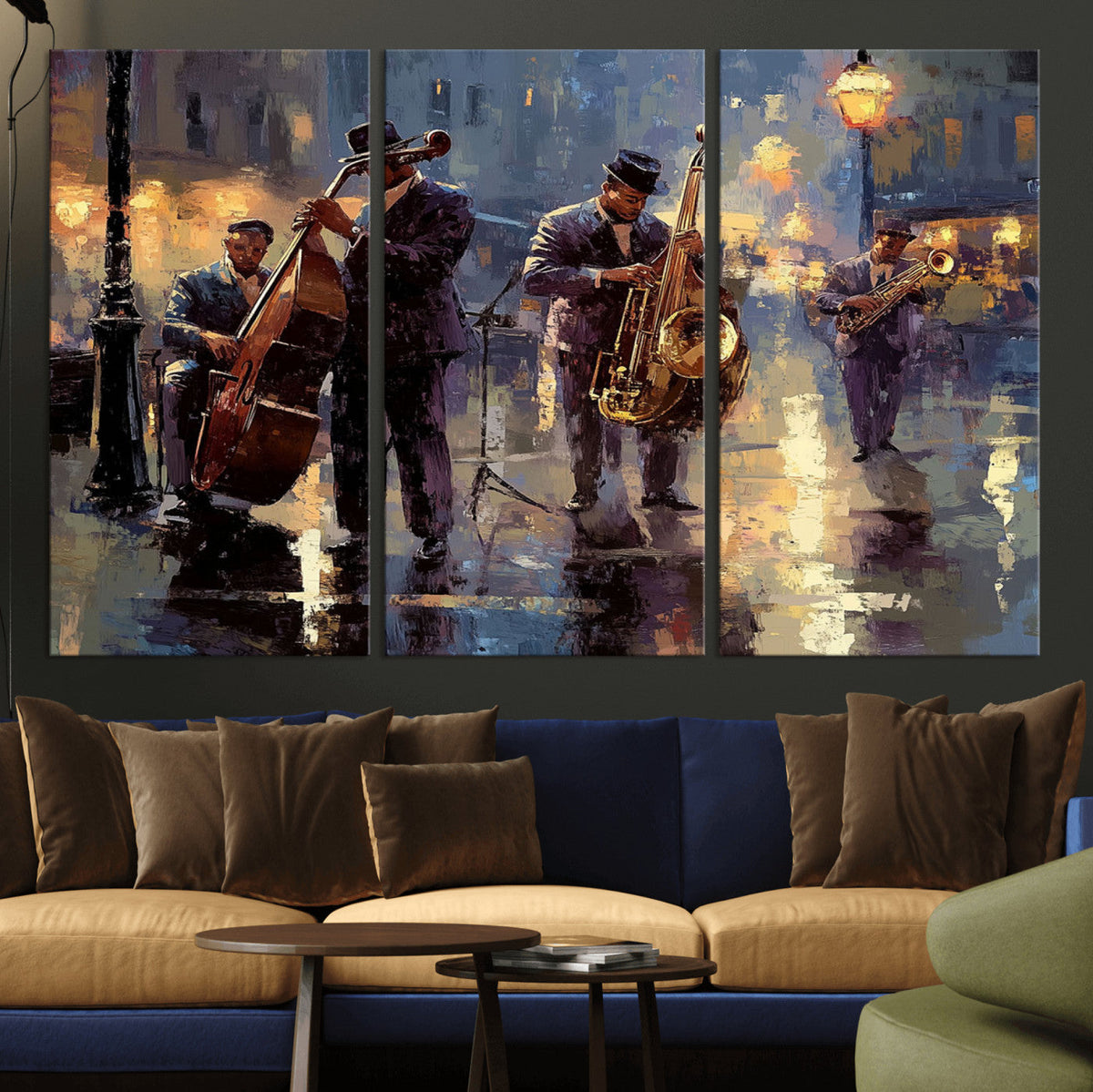 Afro Abstract Jazz Music Wall Art Canvas Print – Colorful