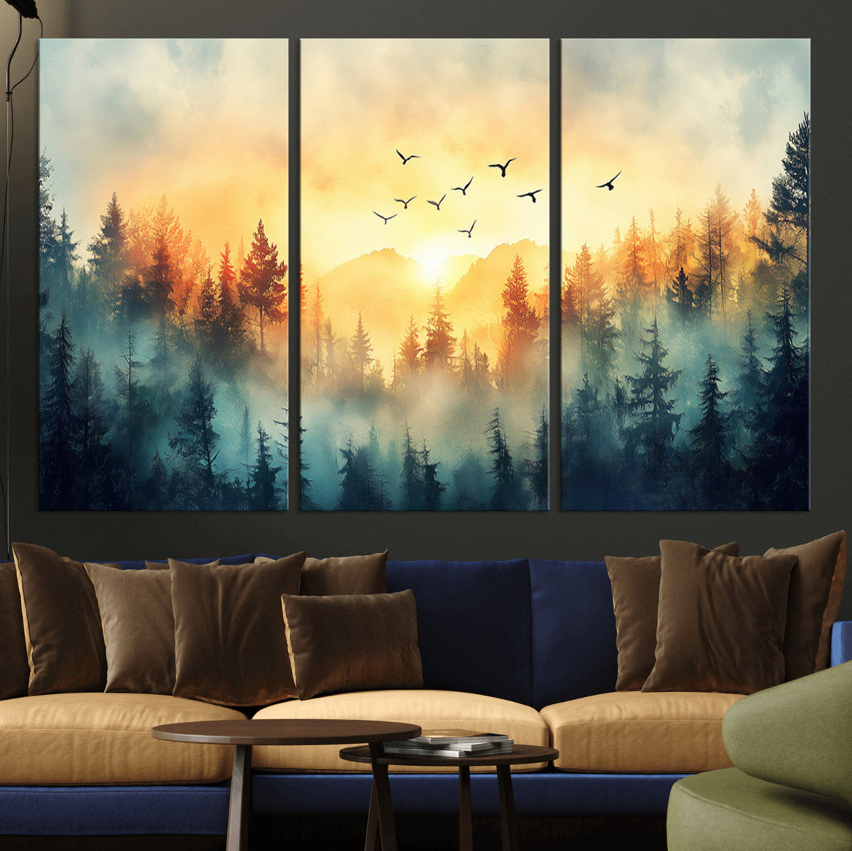Abstract Forest Wall Art Print- Serene Nature Canvas Print