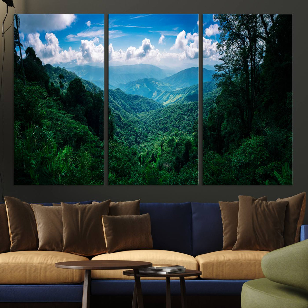 Tropical Jungle Wall Art Canvas Print – Framed Lush Valley