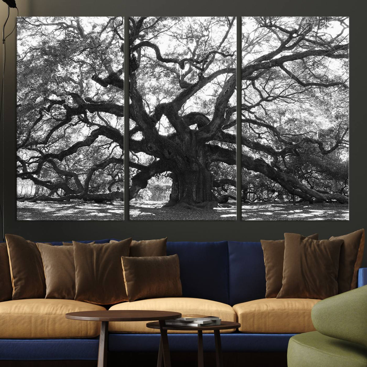 Ancient Oak Wall Art Canvas Print, Majestic Twisted Branches