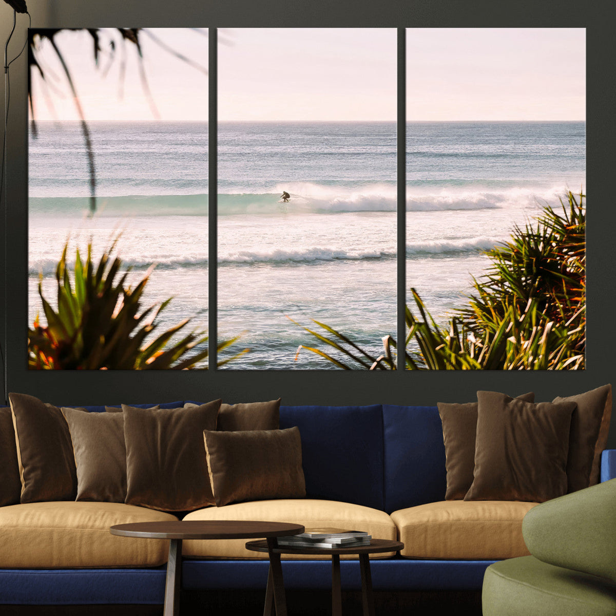 Ocean Surfer Wall Art Canvas Print – Framed Coastal Surf Art
