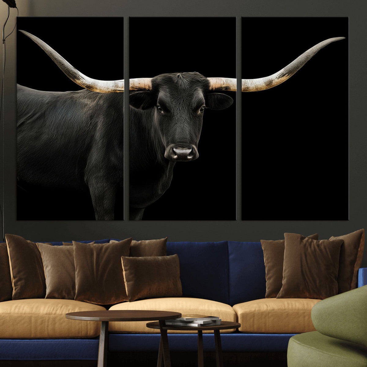 Longhorn Cattle Wall Art Canvas Print – Framed Texas Ranch