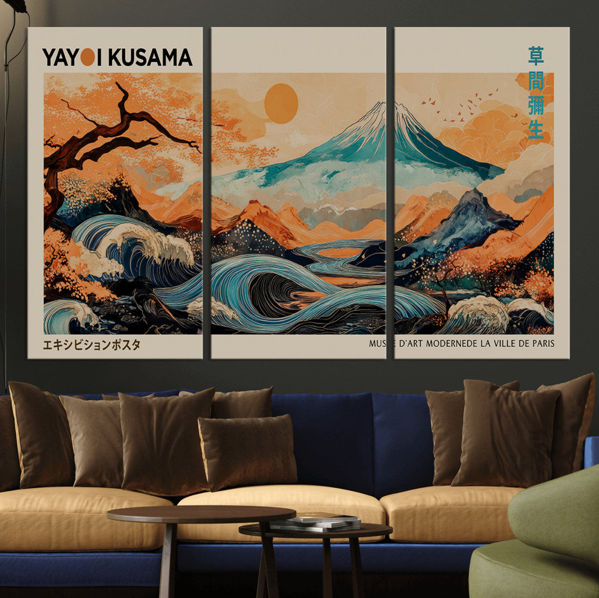 Yayoi Kusama Wall Art Canvas Print – Framed Large Abstract