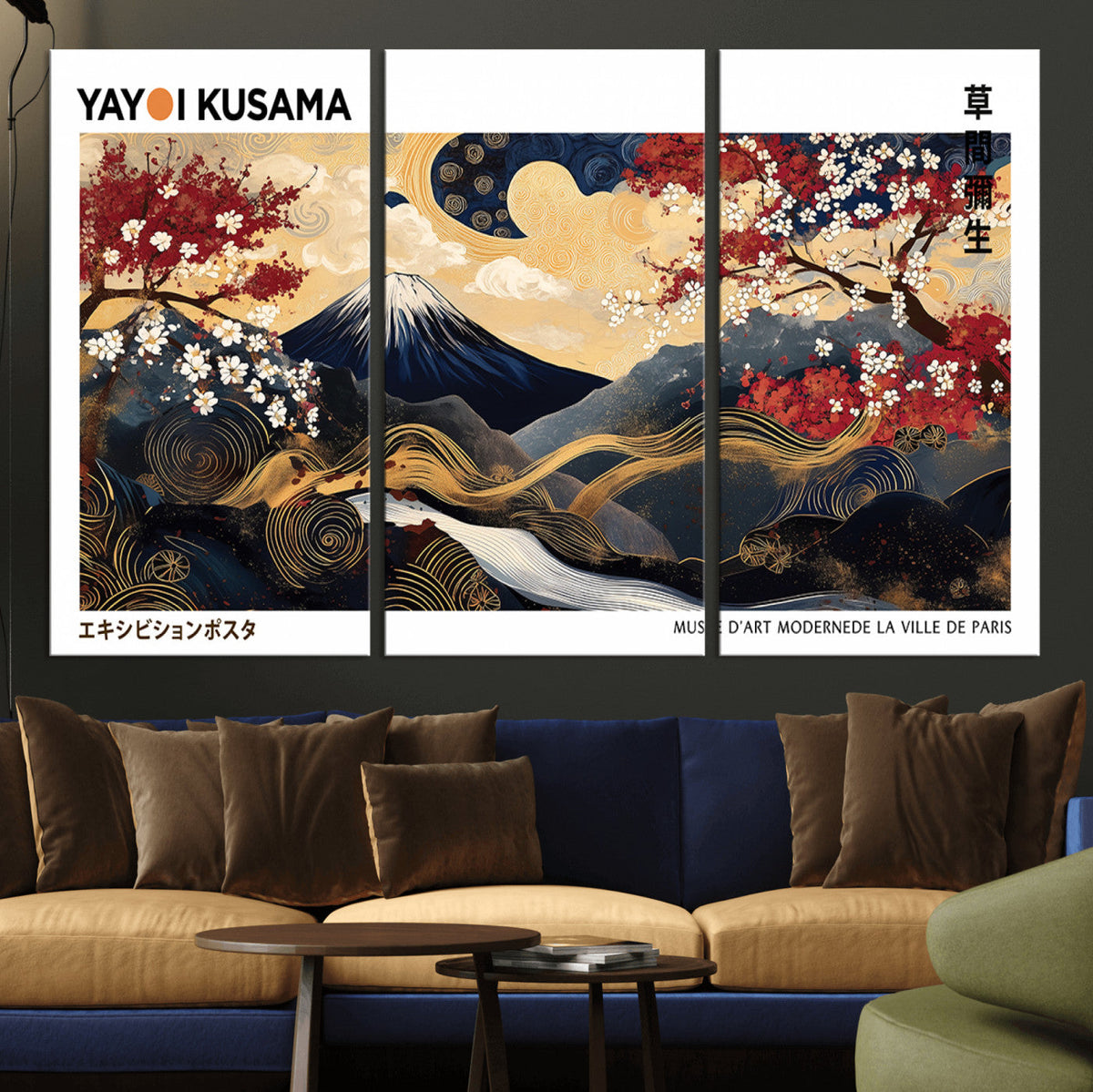 Modern Mount Fuji Wall Art Canvas Print – Framed Abstract