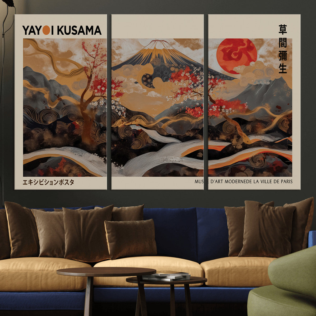 Modern Japanese Wall Art Canvas Print – Framed Abstract