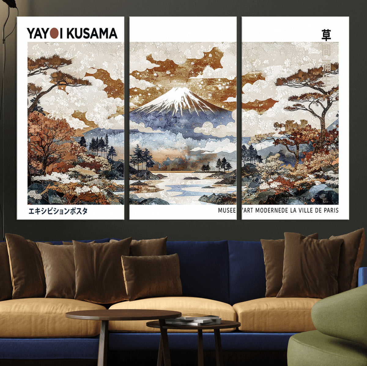 Modern Japanese Wall Art Canvas Print – Framed Abstract