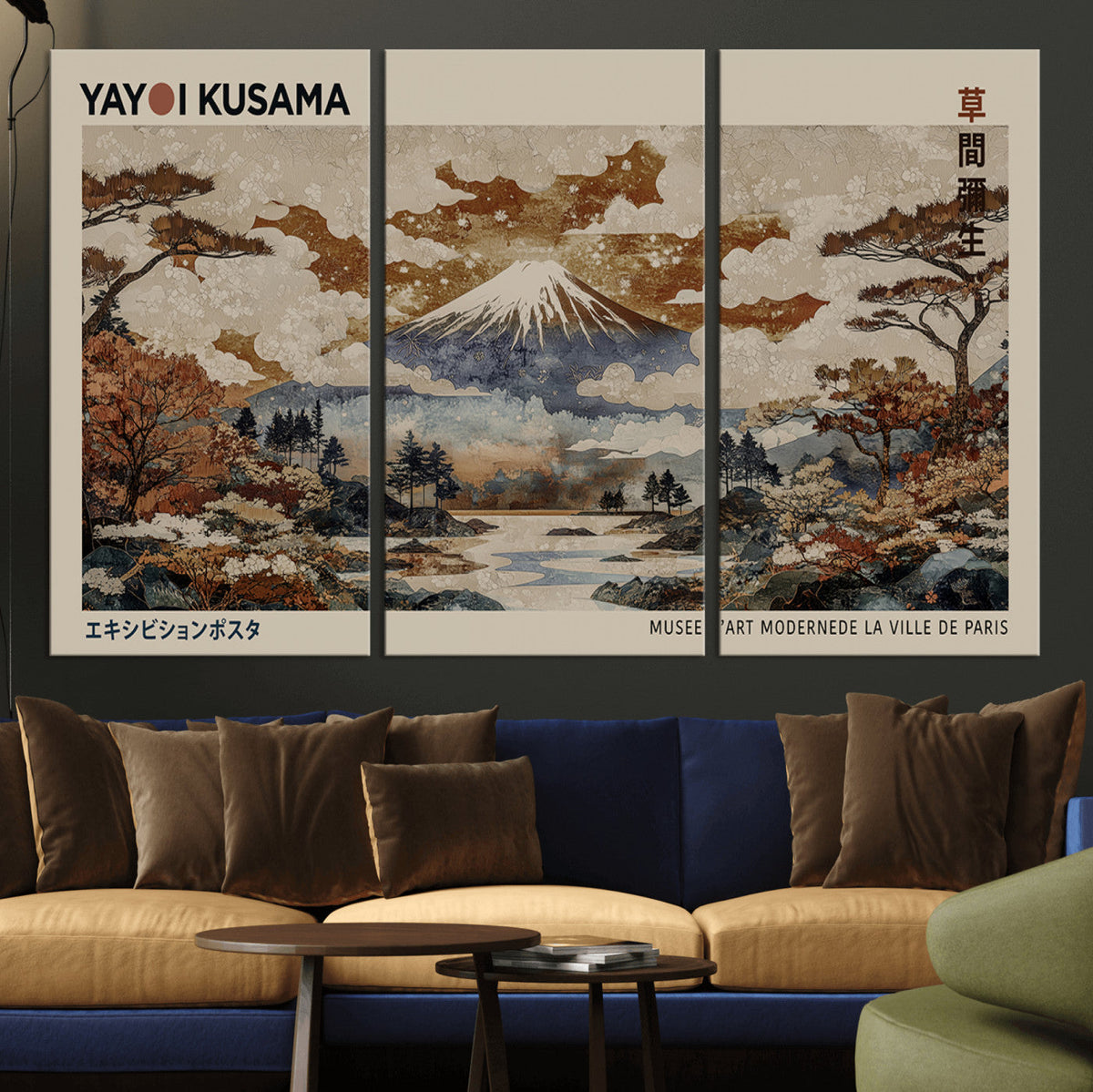 Yayoi Kusama Wall Art Canvas Print – Framed Modern Japanese