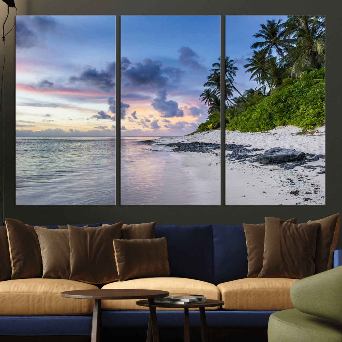 Tropical Beach Wall Art Canvas Print – Framed Sunset Glow