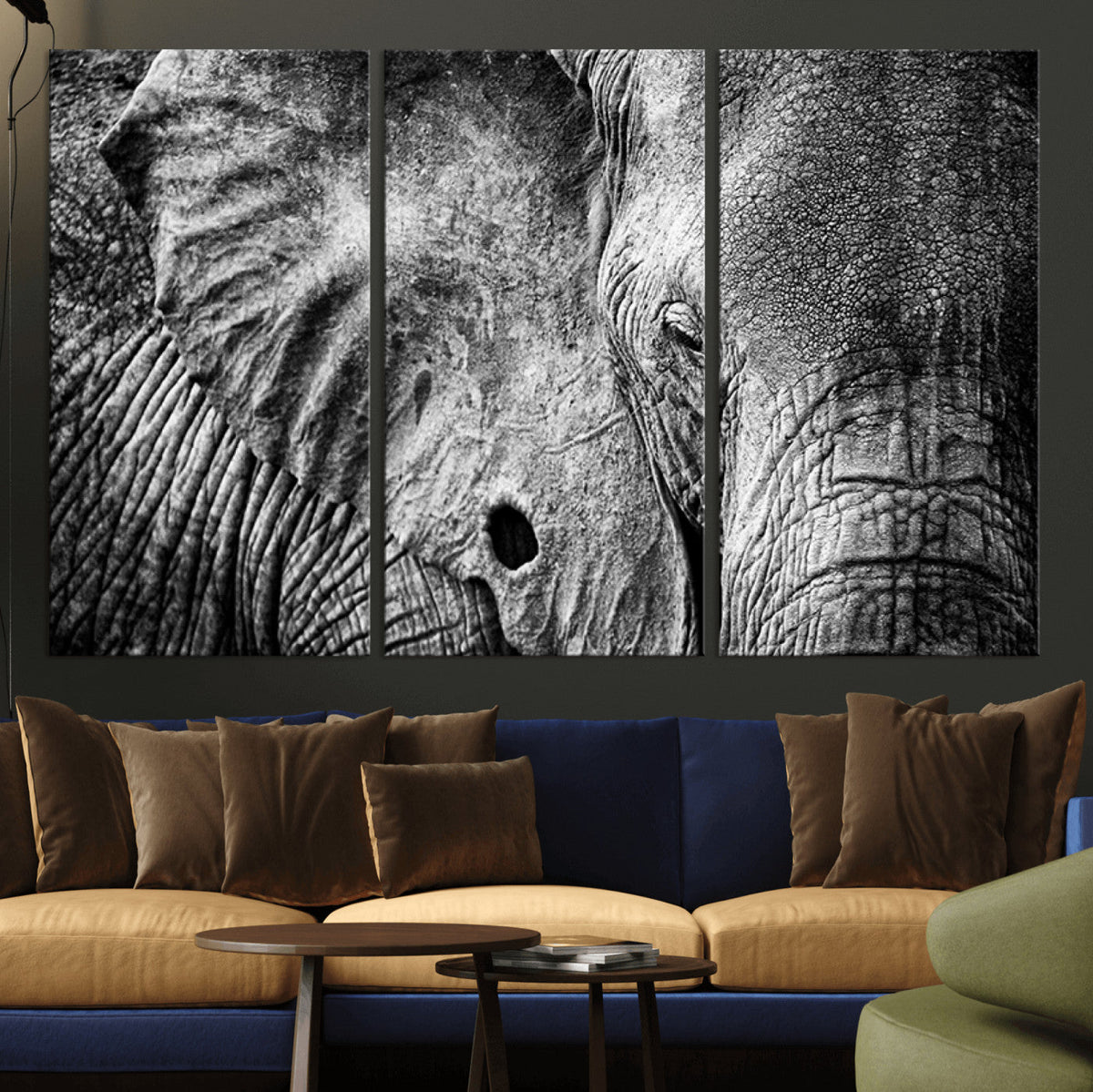 Wild Old Elephant Wall Art Canvas Print