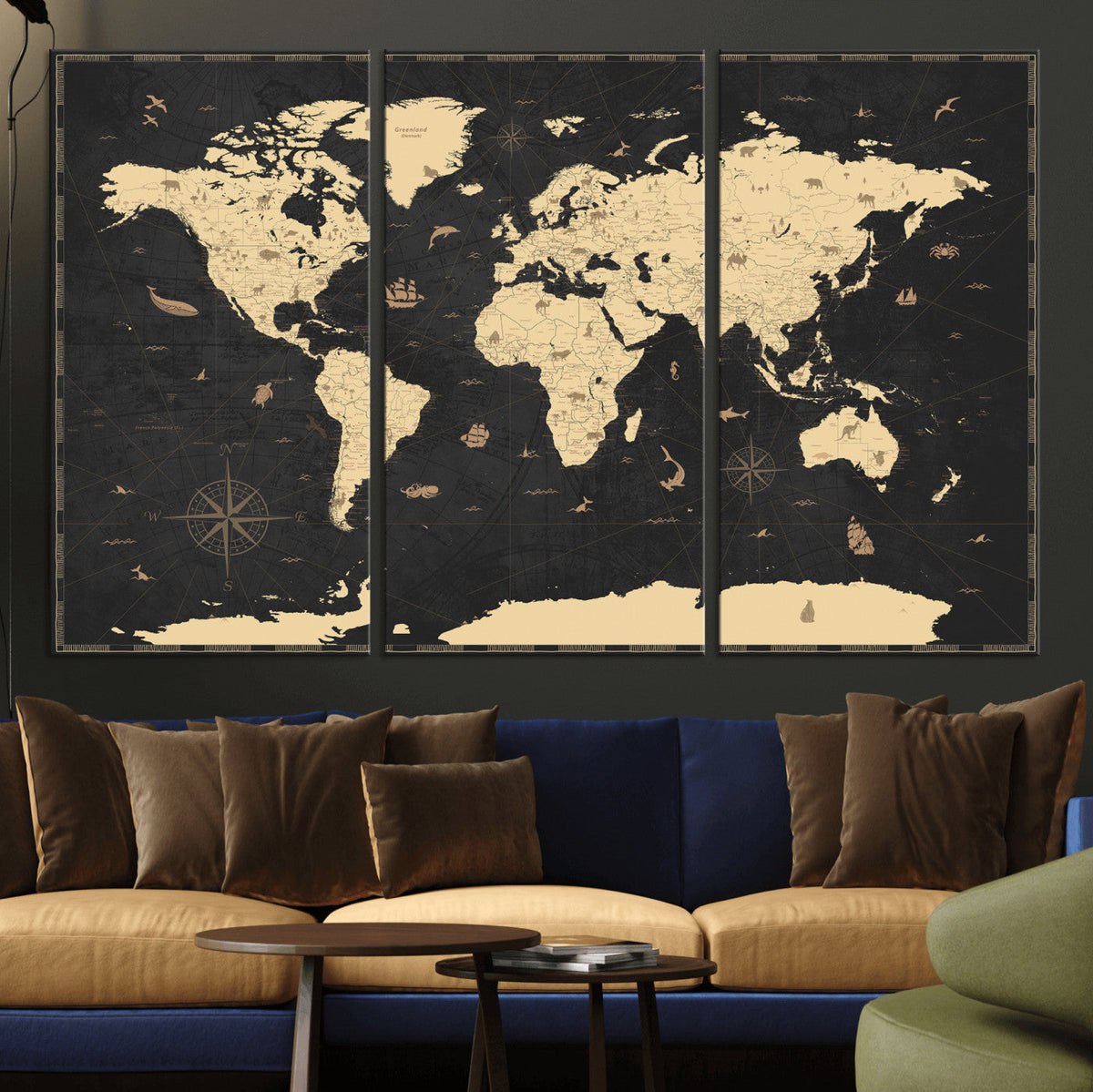 World Map Canvas Print – Detailed Map of the World Wall Art