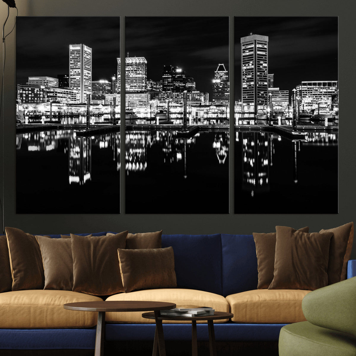 Baltimore Skyline Wall Art Canvas Print, Baltimore Downtown