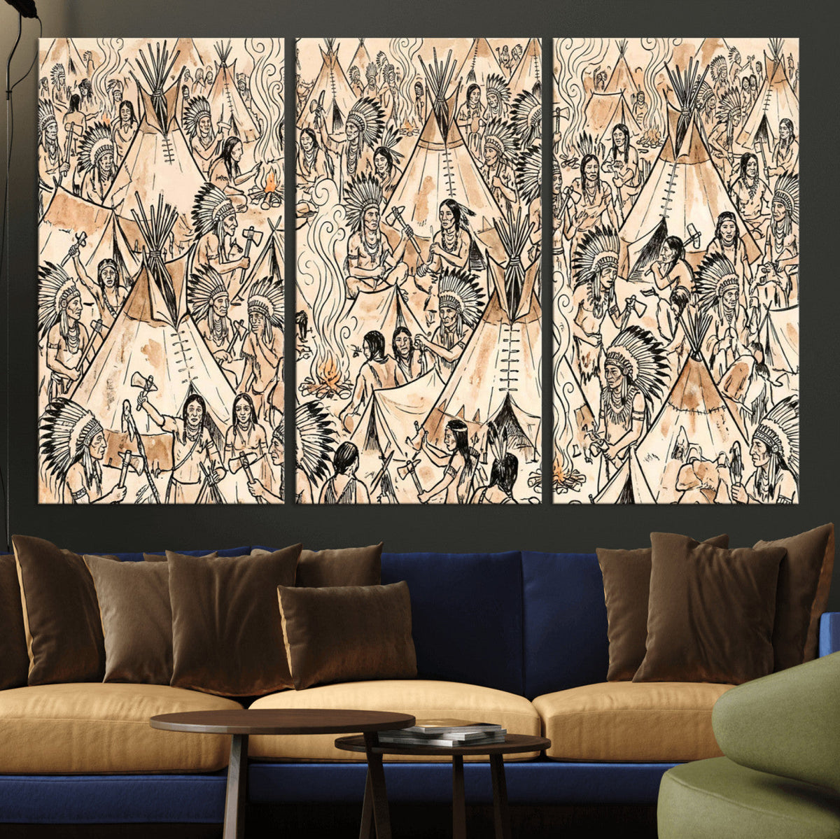 Native American Indian Wall Art Canvas Print - Abstract