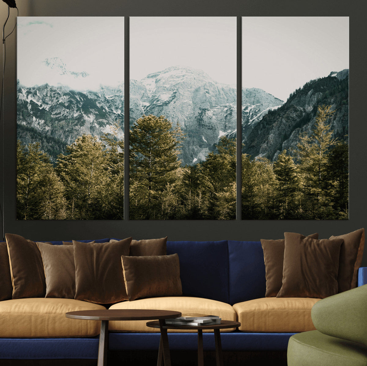 Mountain Forest Wall Art Canvas Print, Alpine Landscape