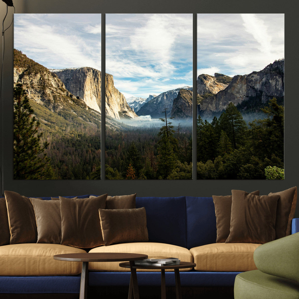 Yosemite Valley Mountain Wall Art Canvas Print, Granite
