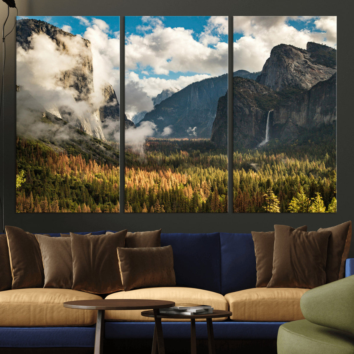 Yosemite Valley River Wall Art Canvas Print