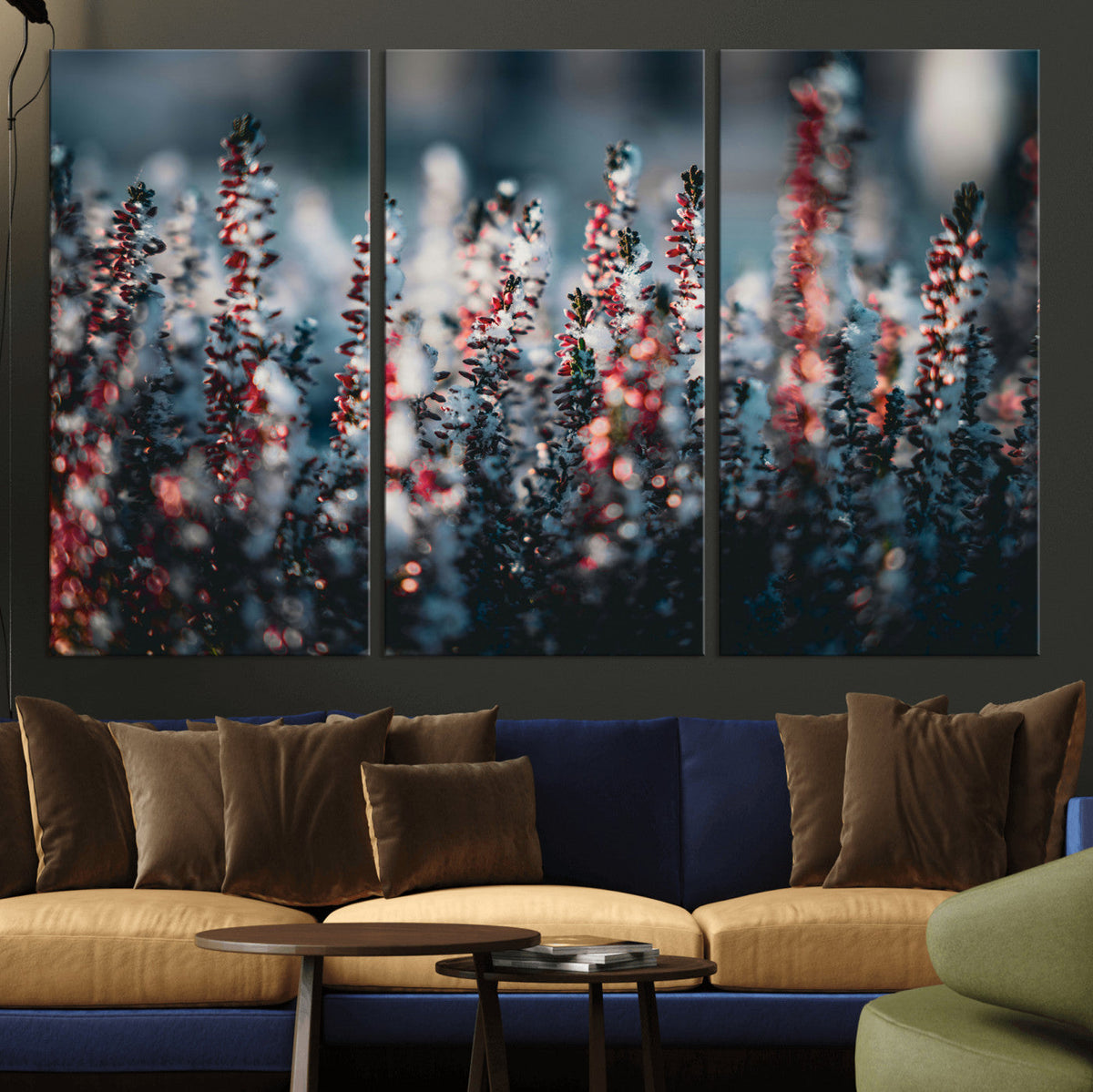 Winter Heather Wall Art Canvas Print, Frosted Floral Nature