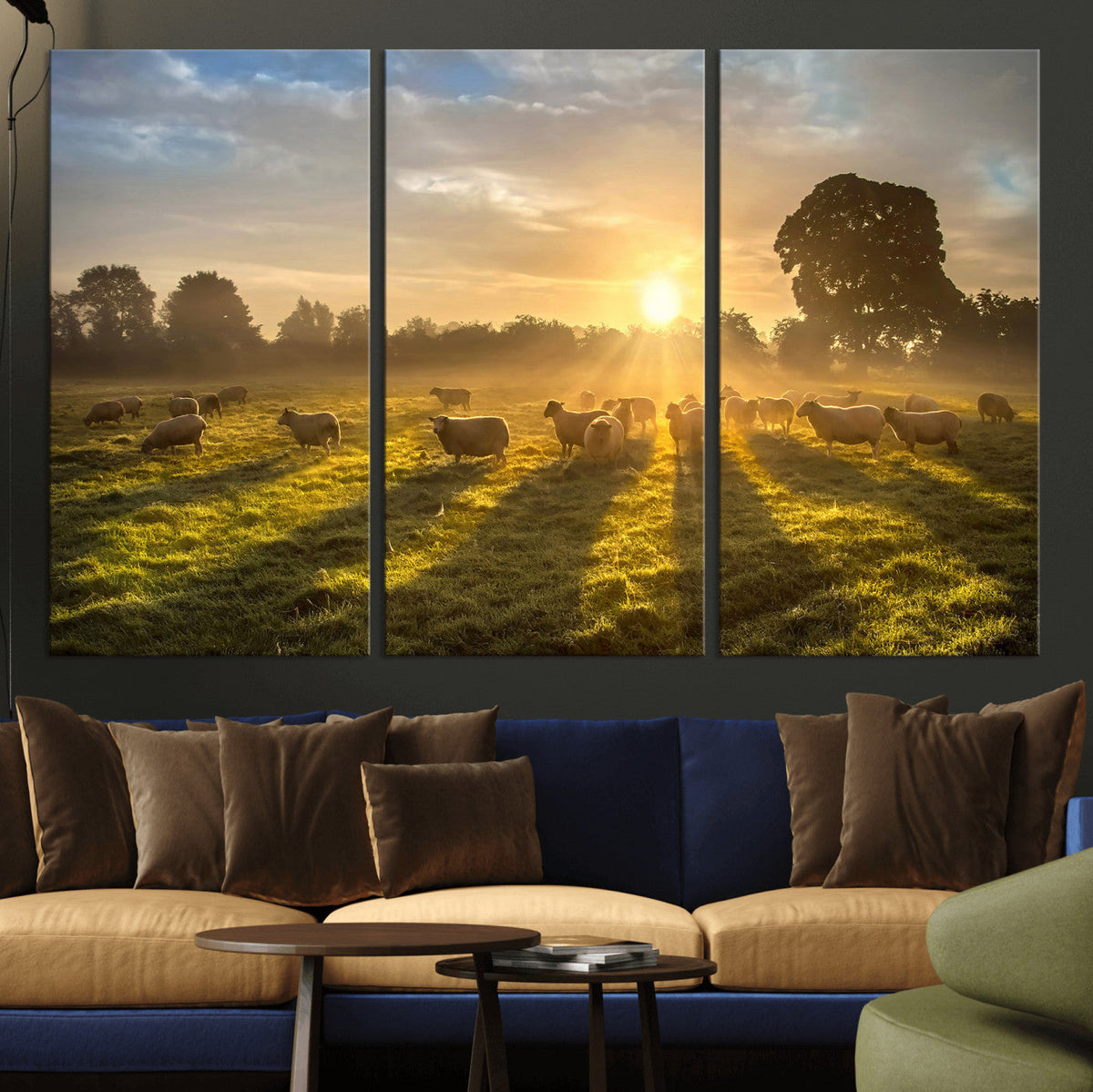 Sheep Wall Art Canvas Print – Rural Farm Animal Artwork