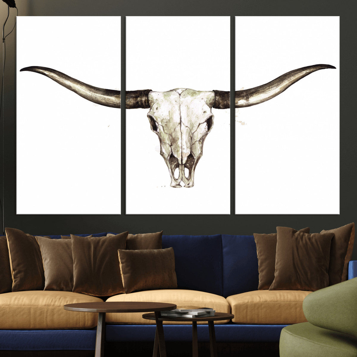 Longhorn Skull Wall Art Canvas Print – Rustic Western