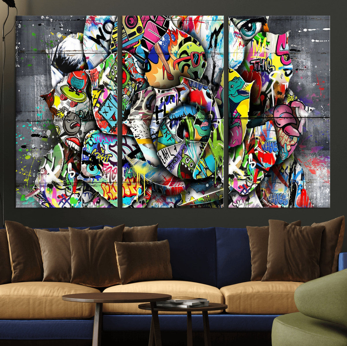 Abstract Graffiti Collage Street Art Wall Art Canvas Print